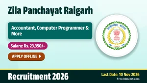 Zila Panchayat Raigarh Recruitment 2026 – Apply Offline for 11 Accountant, Computer Programmer and More Posts