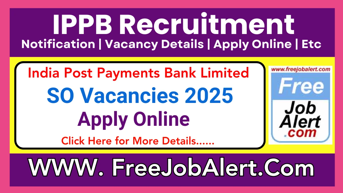 India Post Payments Bank SO Recruitment 2025 – Apply Online for 68 Posts