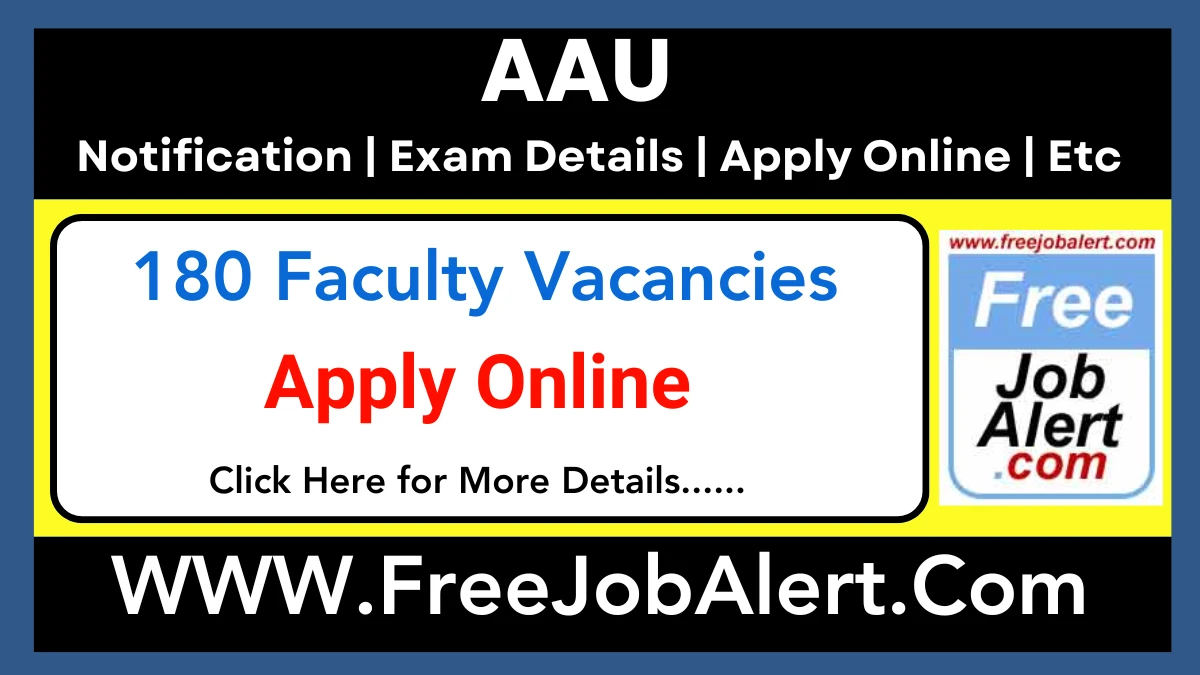 AAU Faculty Recruitment 2025 – Apply Online for 180 Posts