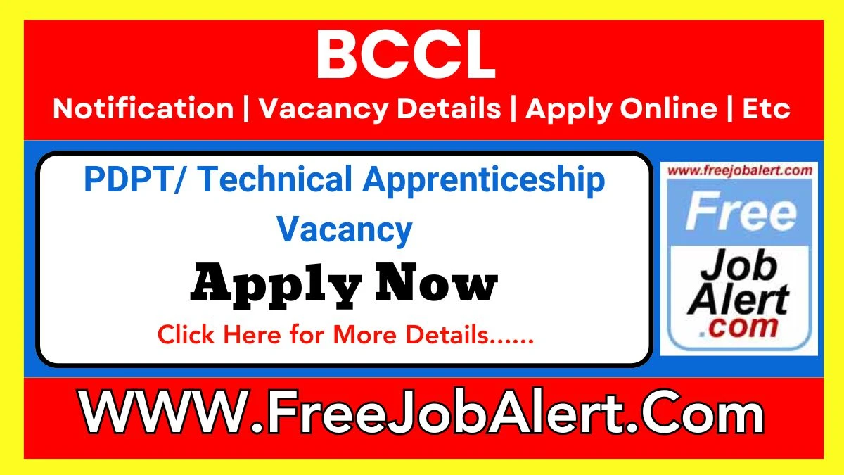 BCCL PDPT/ Technical Apprenticeship Recruitment 2025 – Apply Offline for 30 Posts