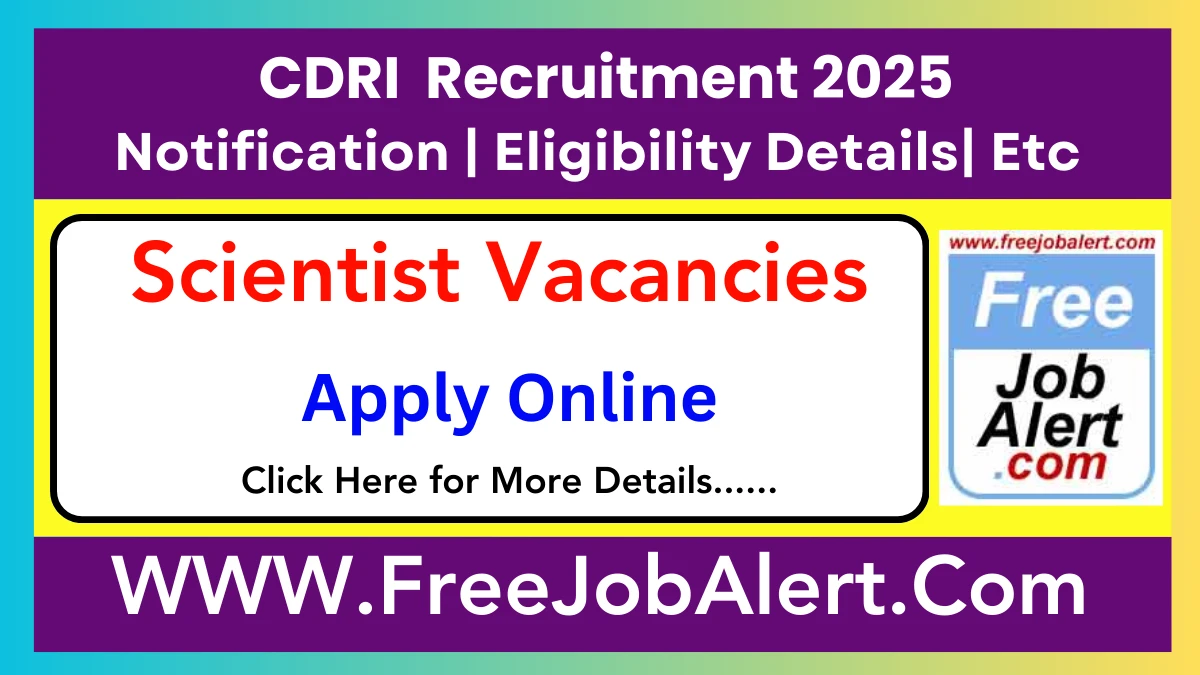 CDRI Scientist Recruitment 2025 – Apply Online for 18 Posts