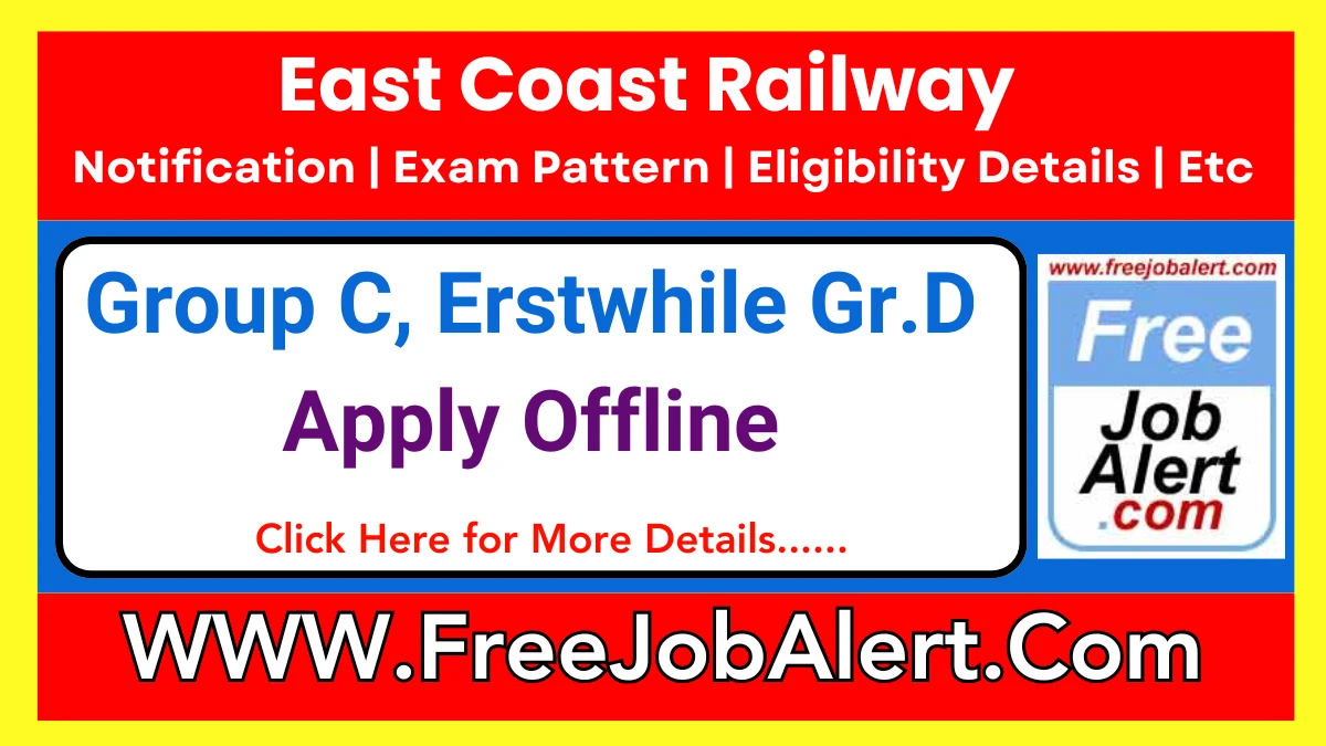 East Coast Railway Group C, Erstwhile Gr.D Recruitment 2025 – Apply Offline for 8 Posts