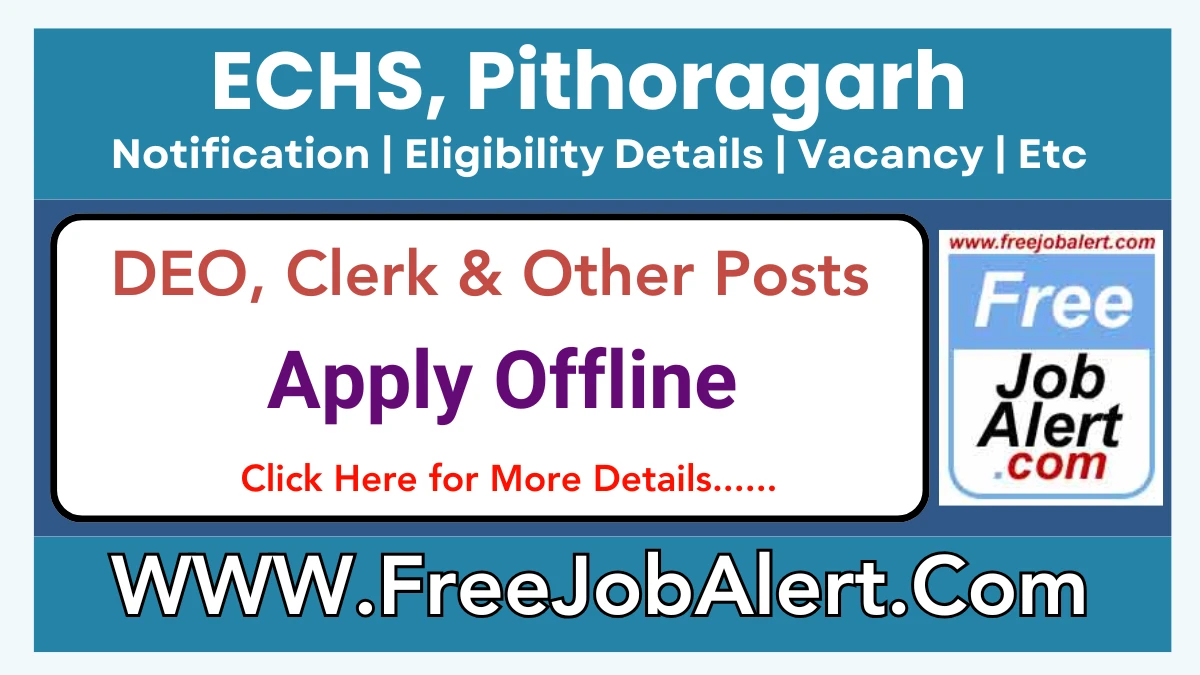 ECHS, Pithoragarh DEO, Clerk & Other Recruitment 2025 – Apply Offline for 22 Posts