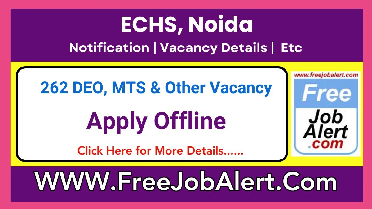 ECHS, Noida DEO, MTS & Other Recruitment 2025 – Apply Offline for 262 Posts