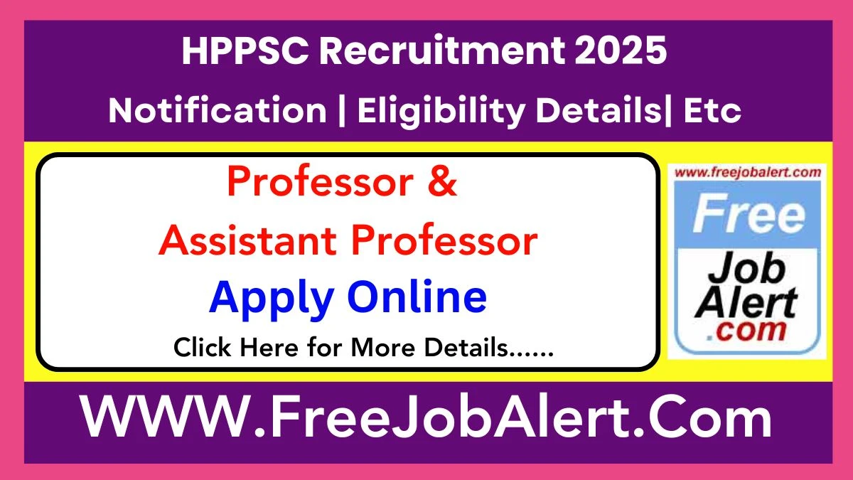 HPPSC Professor & Assistant Professor Recruitment 2025 – Apply Online