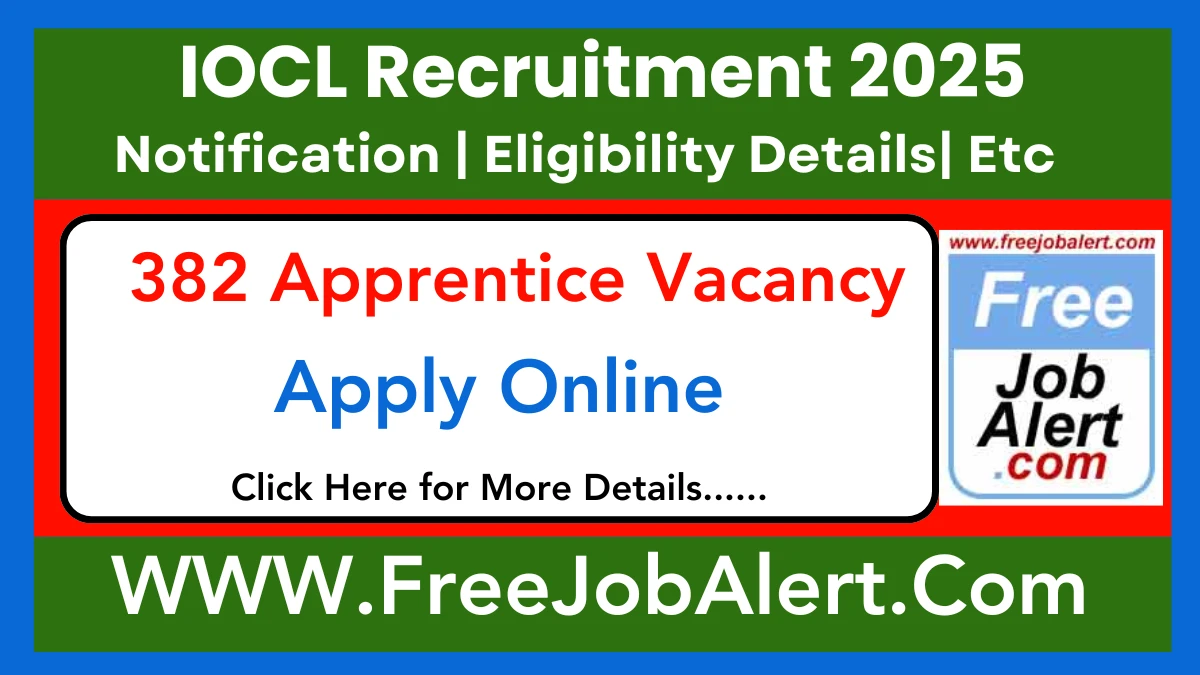 IOCL Trade/ Graduate/ Technician Apprentices Recruitment 2025 – Apply Online for 382 Posts