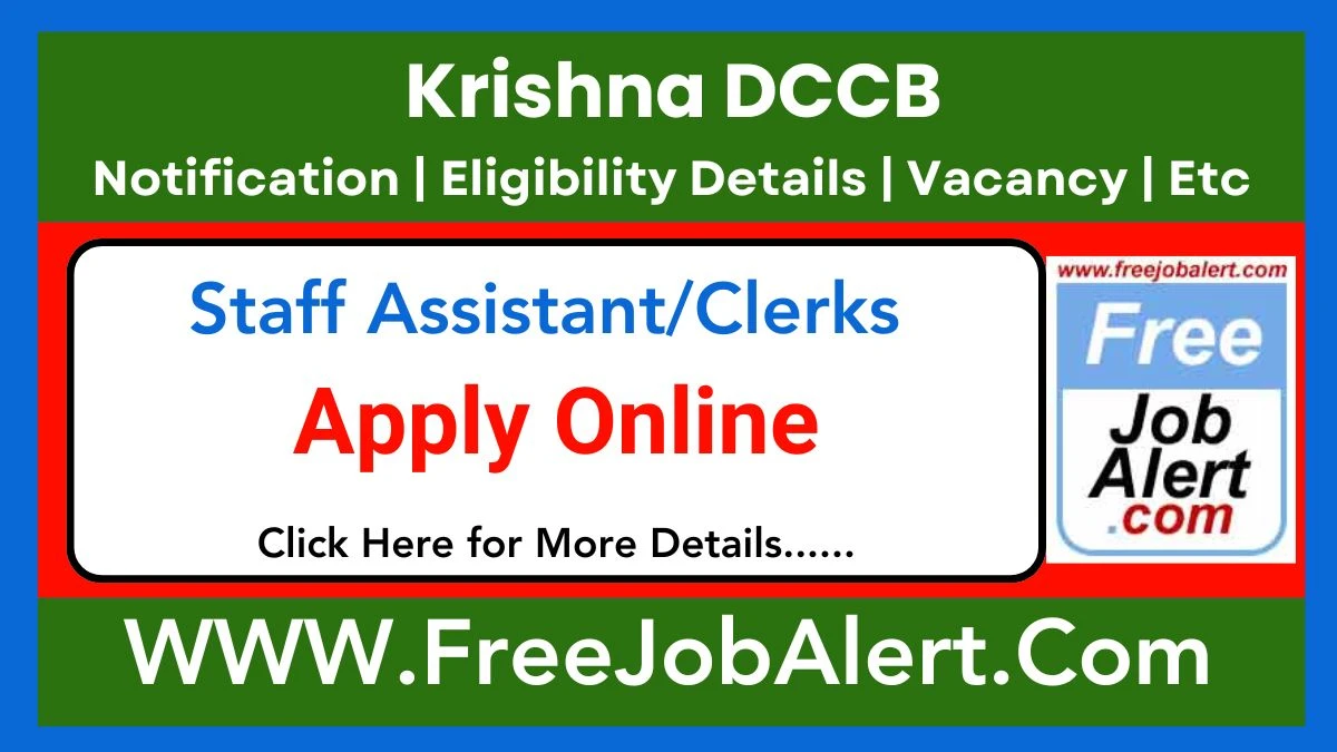 Krishna DCCB Staff Assistant/Clerks Recruitment 2025 – Apply Online for 66 Posts