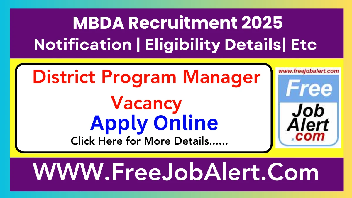 MBDA District Program Managers (DPM) Recruitment 2025 – Apply Online