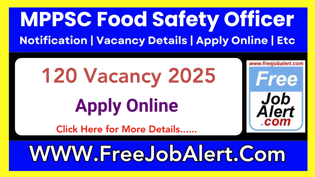 MPPSC Food Safety Officer Recruitment 2025 – Apply Online for 120 Posts