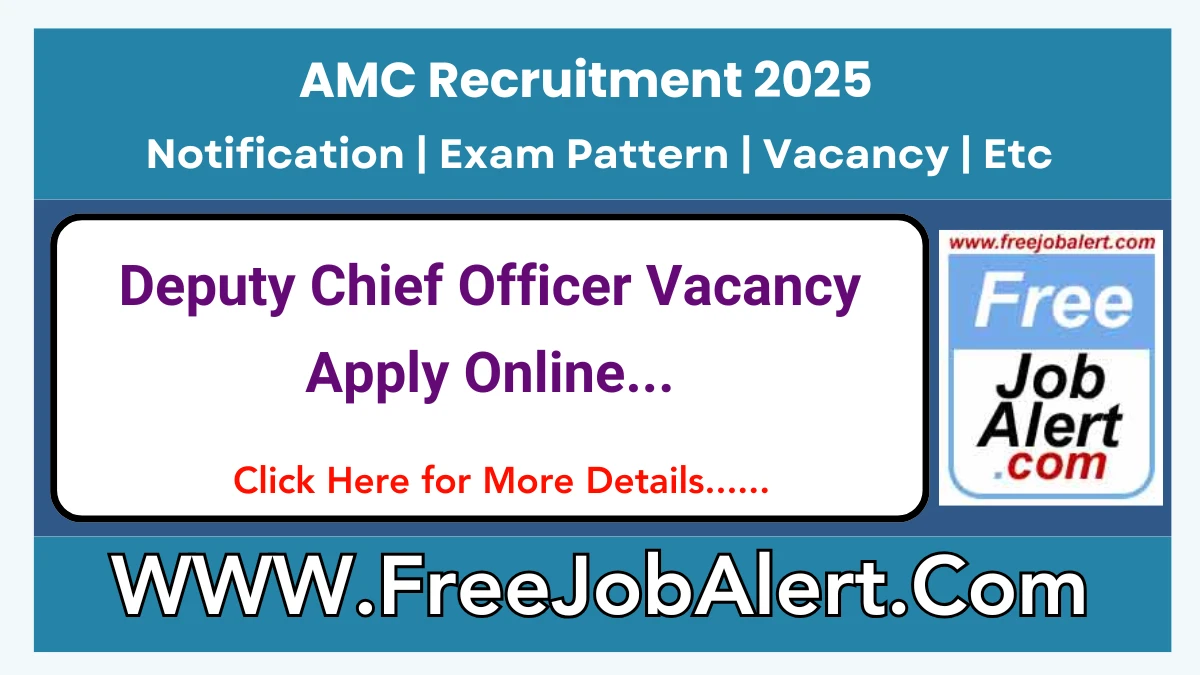 AMC Deputy Chief Officer (Fire) Recruitment 2025 – Apply Online