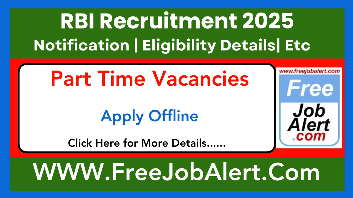 RBI Part Time Medical Consultant (MC) Recruitment 2025 – Apply Offline