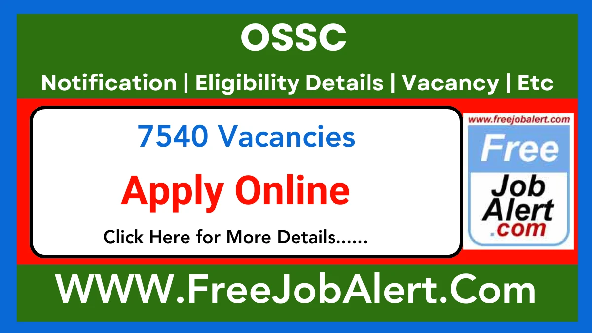 OSSC Leave Training Reserve Teacher (LTR) Recruitment 2025 – Apply Online for 7540 Posts