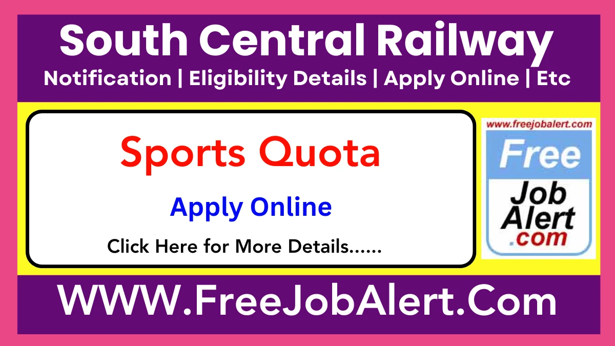 South Central Railway Sports Quota Recruitment 2025 – Apply Online for 61 Posts