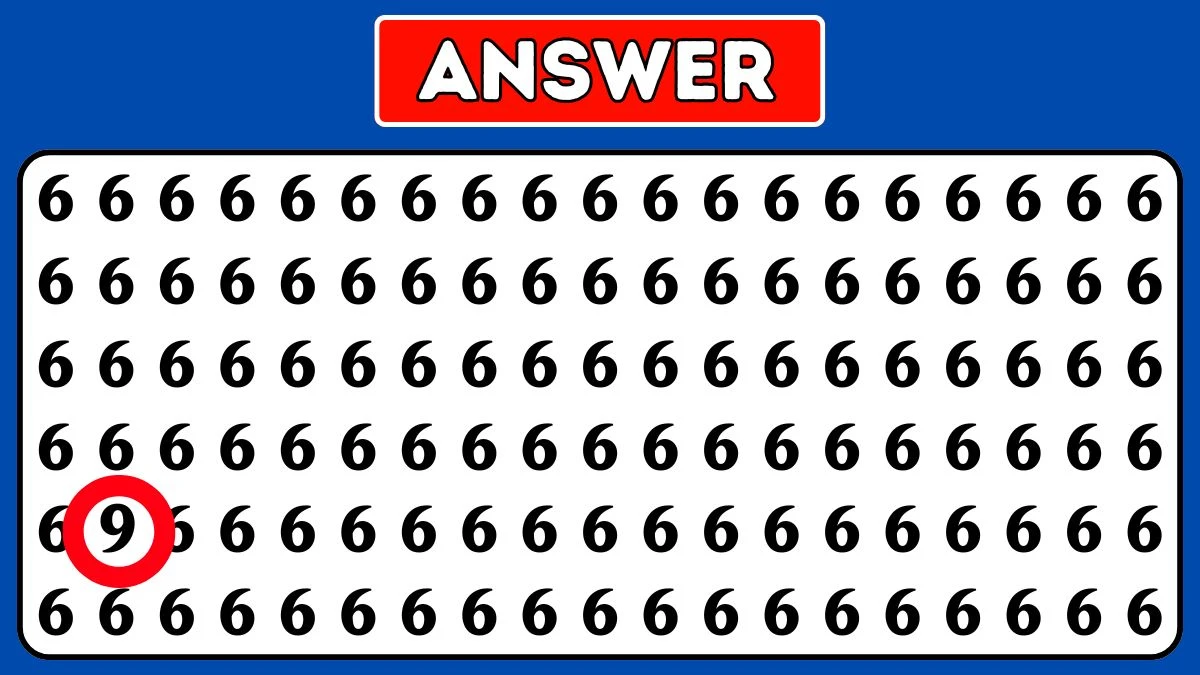 Optical Illusion Eye test: Find the number 9 among 6s within 8 Seconds