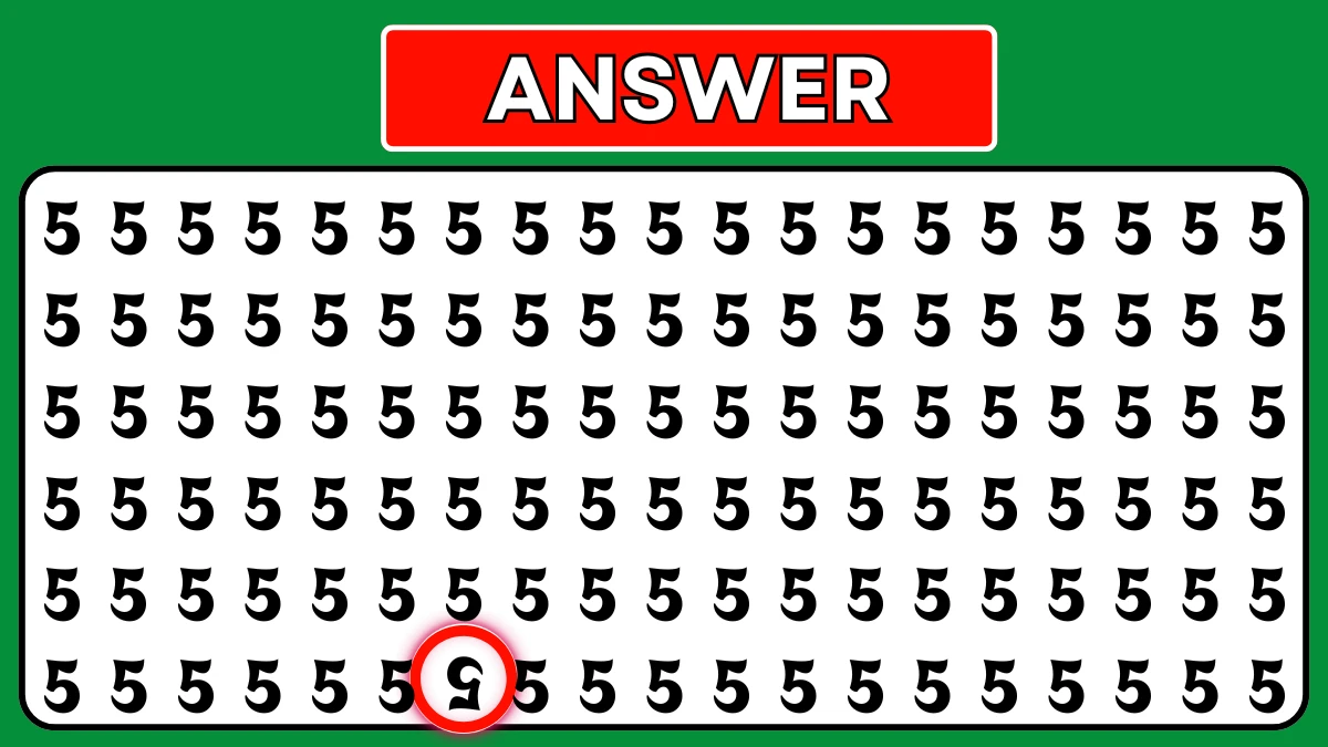 Observation Brain Test: If you have Eagle Eyes Find the Inverted 5 in 10 Secs