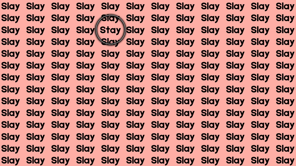 Optical Illusion Eye Test: If you have Eagle Eyes Find the Word Stay among Slay in 9 Secs