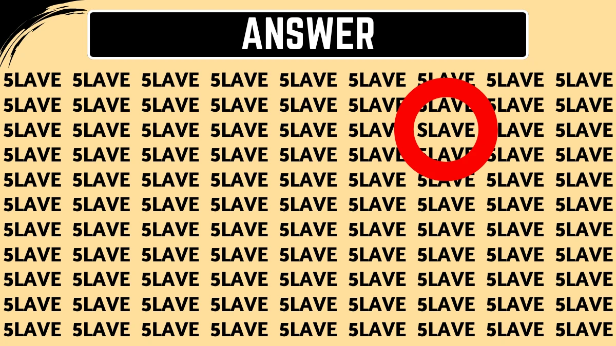 Optical Illusion Eye Test: If you have Hawk Eyes Find the Word Slave in 10 Secs