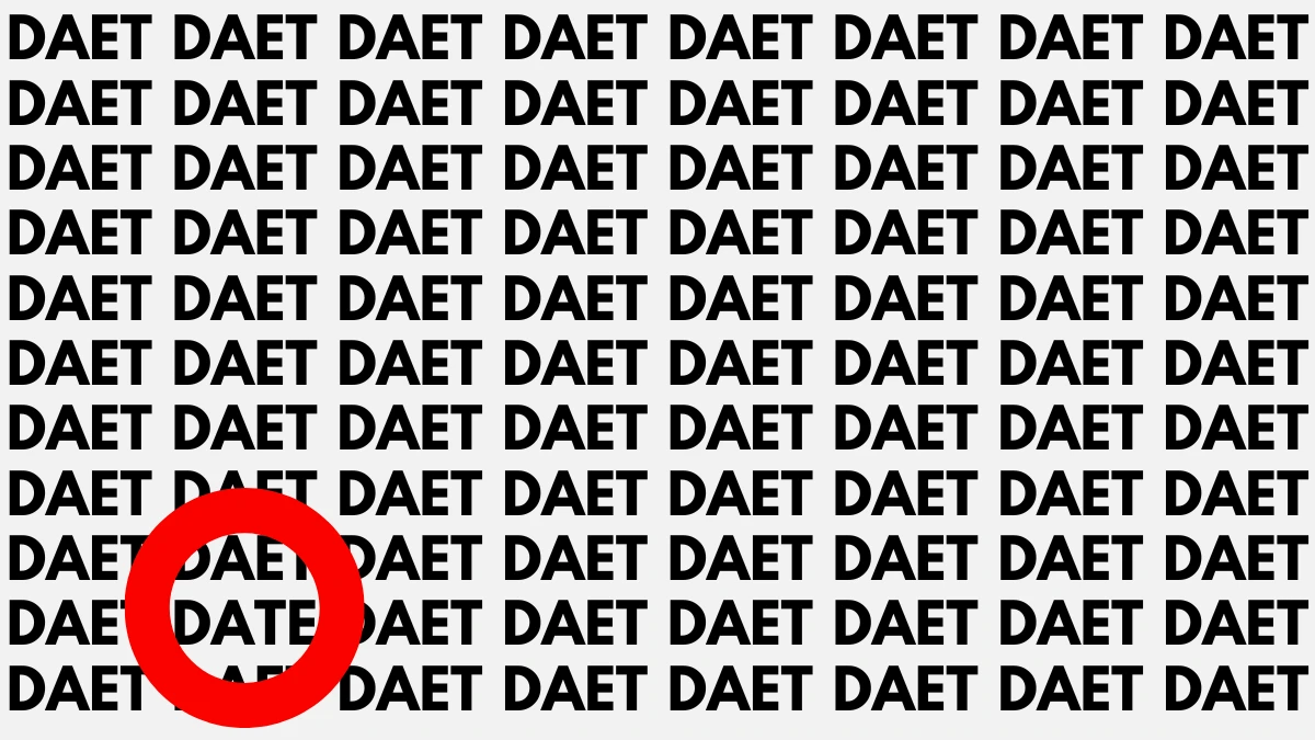 Picture Puzzle IQ Test: If you have sharp eyes find the word DATE in 8 Secs?