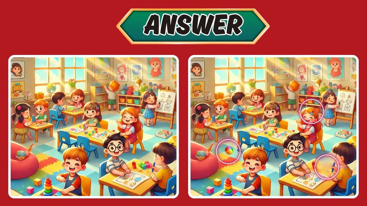 Optical Illusion 15 Seconds Challenge: Only Extra Sharp Eyes Can spot the 3 Differences in this Classroom Image
