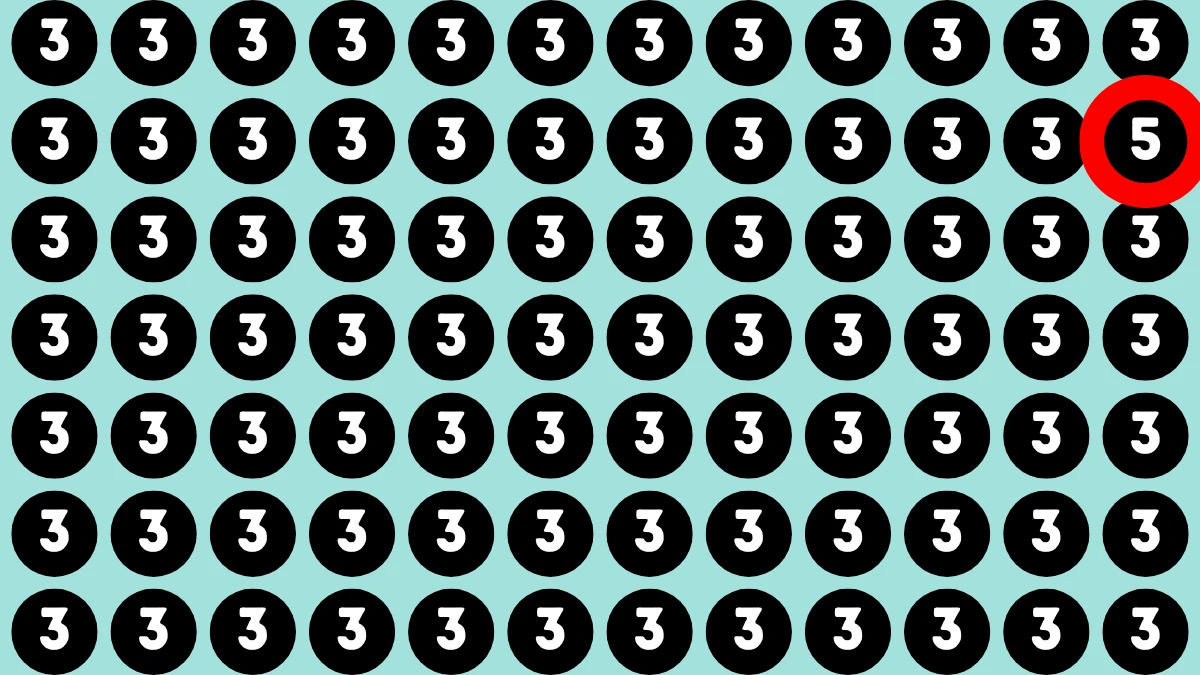 Optical Illusion Eye test: Find the number 5 among 3s within 6 Seconds