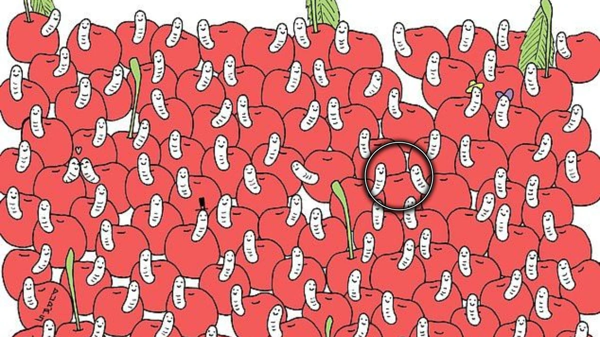 Optical Illusion Eye Test: Only a person with hawk Eyes can spot Cherry without Worm in 6 Secs