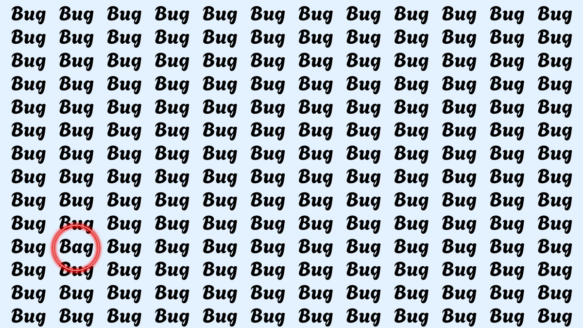 Optical Illusion Eye Test: Within 8 Seconds Spot The Word Bag among Bug
