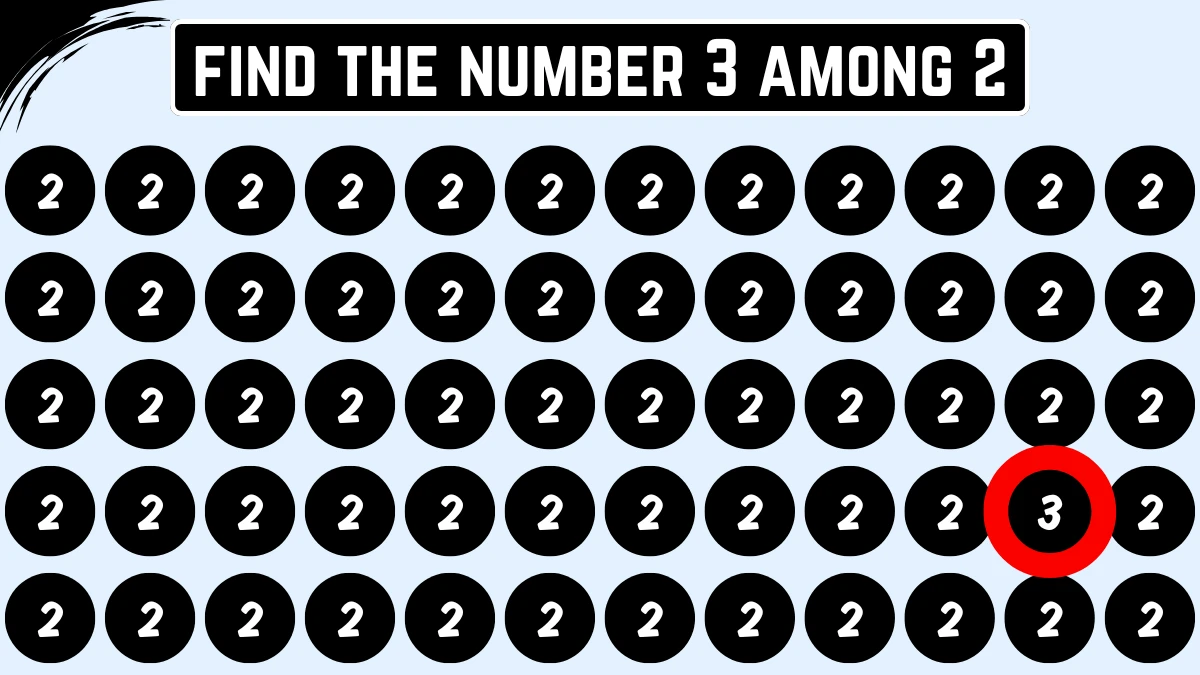 Optical Illusion: Within 5 Seconds Spot The Number 3 among 2