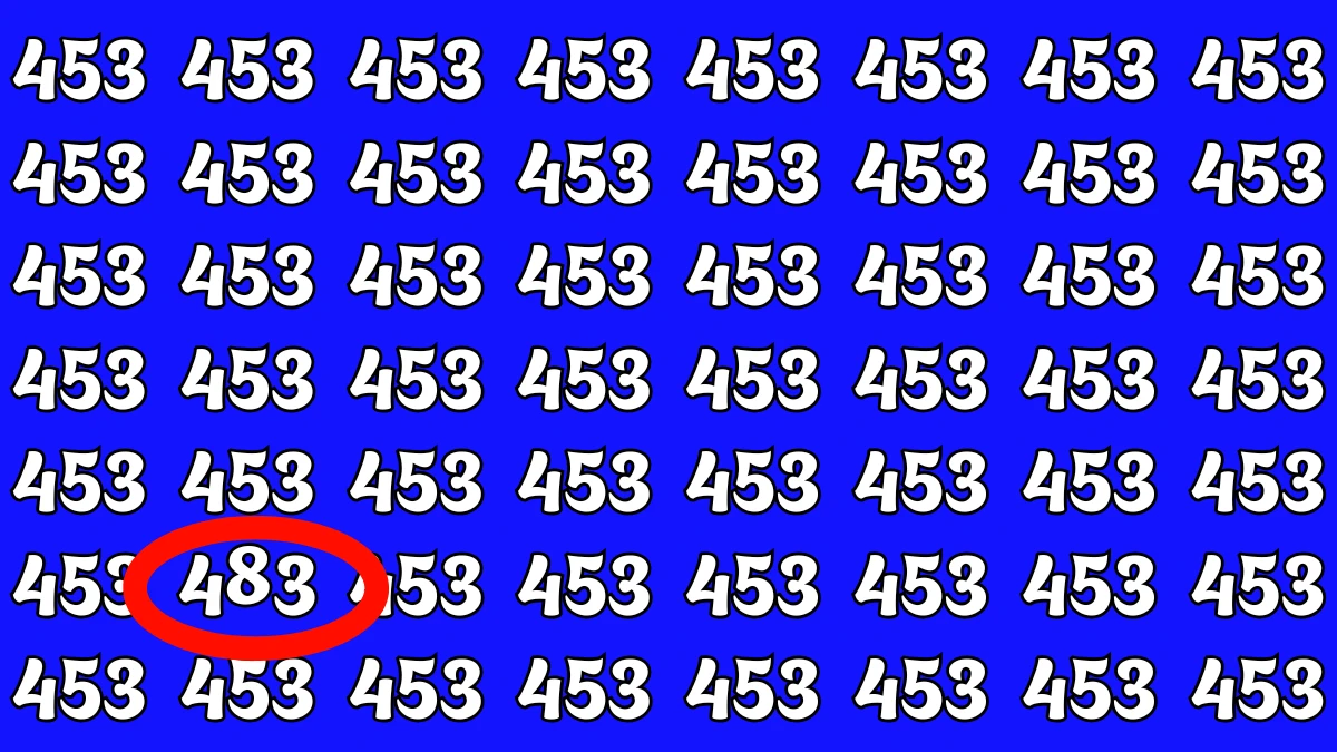 Optical Illusion: Within 5 Seconds Spot The Number 483 among 453