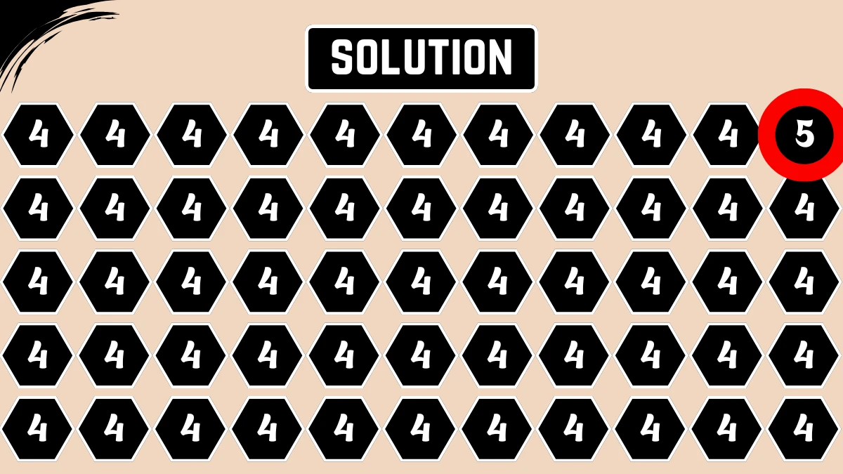 Optical Illusion: Within 5 Seconds Spot The Number 5 among 4
