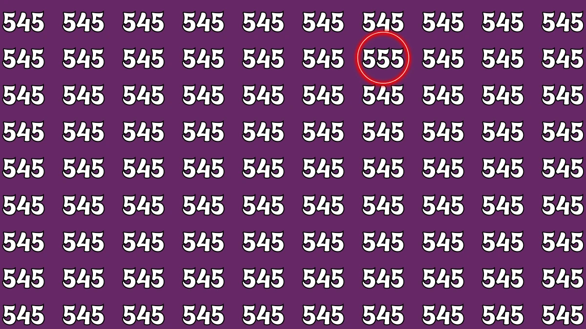 Optical Illusion: Within 5 Seconds Spot The Number 555 among 545
