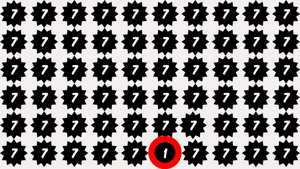 Optical Illusion: Within 7 Seconds Spot The Number 1 among 7