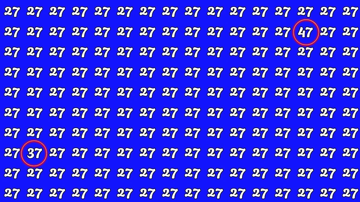 Optical Illusion: Within 7 Seconds Spot The Number 47 and 37 among 27