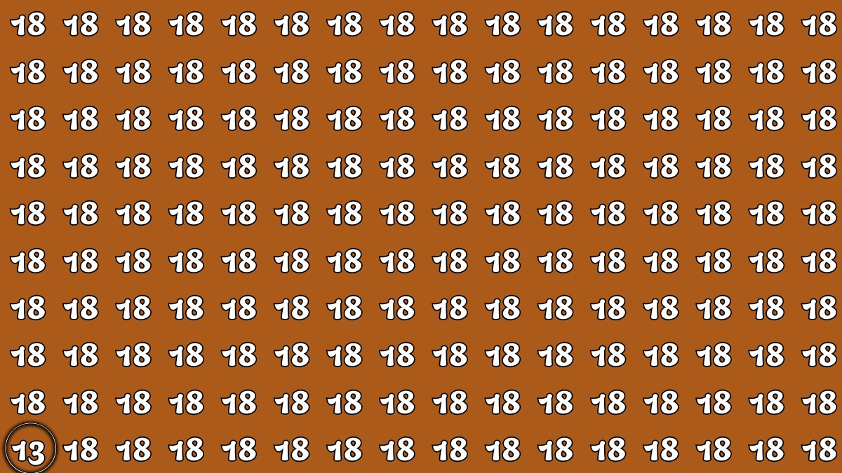 Optical Illusion: Within 8 Seconds Spot The Number 13 among 18