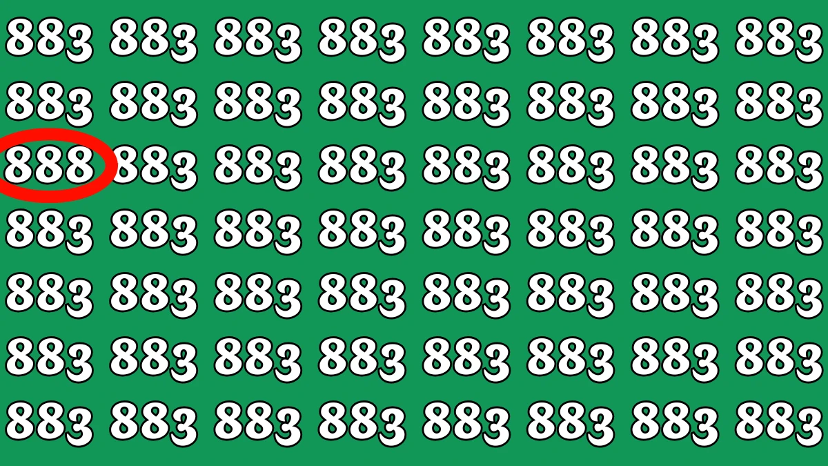 Optical Illusion: Within 8 Seconds Spot The Number 888 among 883