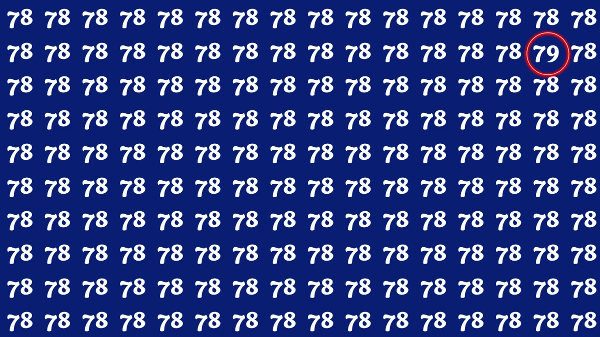 Optical Illusion: Within 9 Seconds Spot The Number 79 among 78