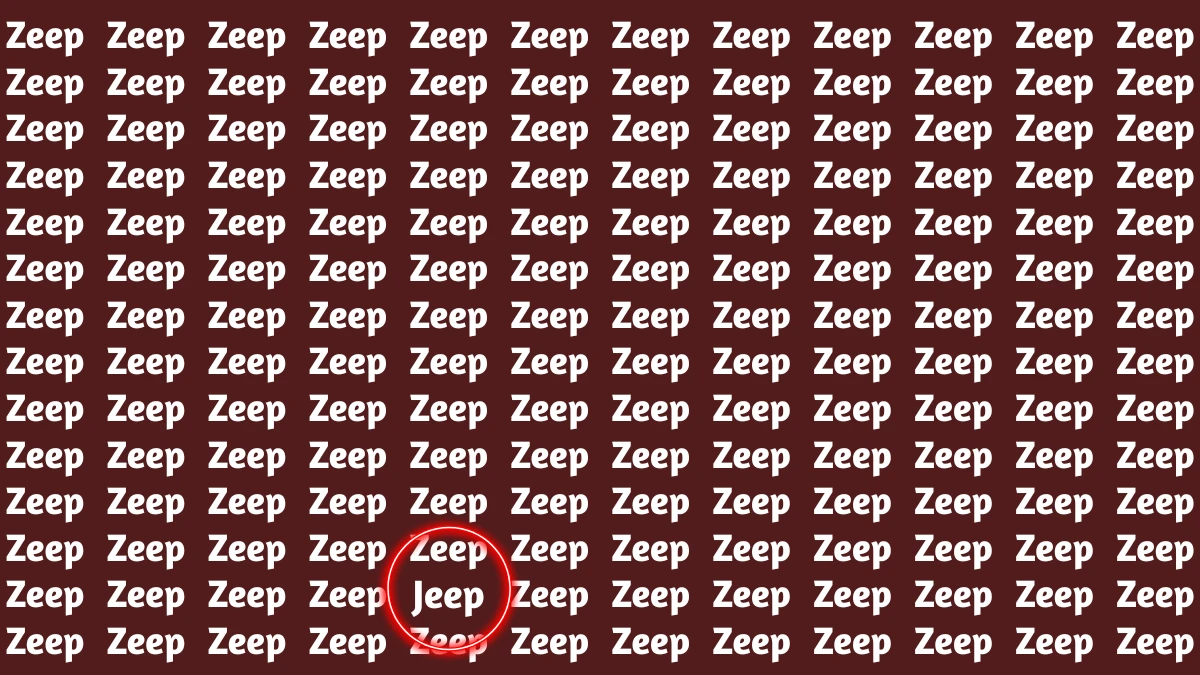 Brain Teaser: Within 5 Seconds Spot The Word Jeep