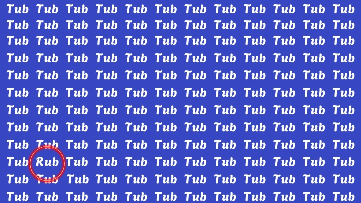 Brain Teaser: Within 6 Seconds Spot The Word Rub among Tub
