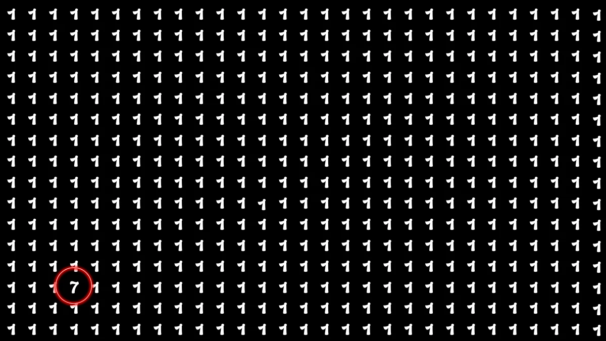 Observation Skills Test: Within 5 Seconds Spot The Number 7 among 1
