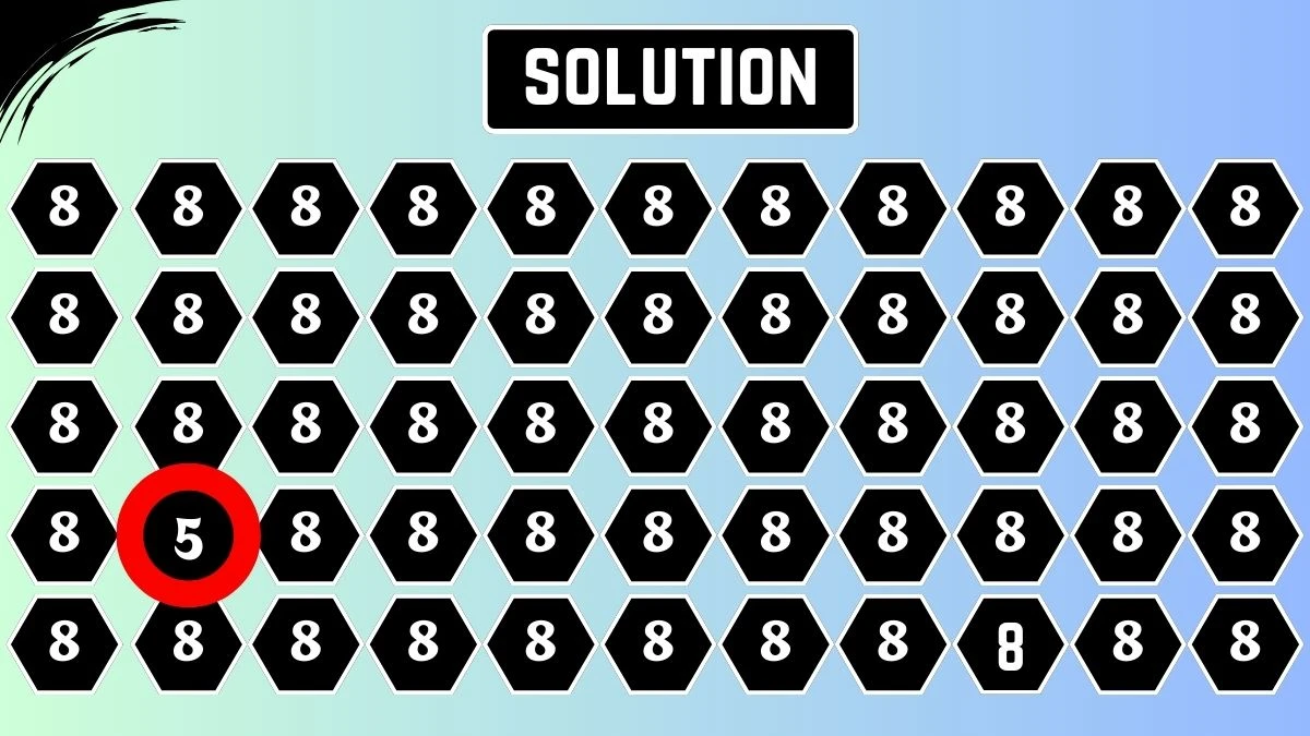 Observation Skills Test: Within 7 Seconds Spot The Number 5 among 8