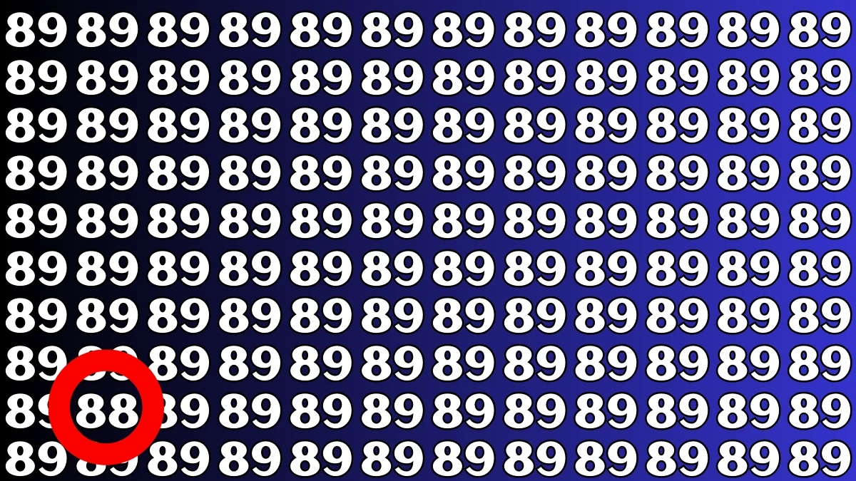 Observation Skills Test: Within 8 Seconds Spot The Number 89 among 88