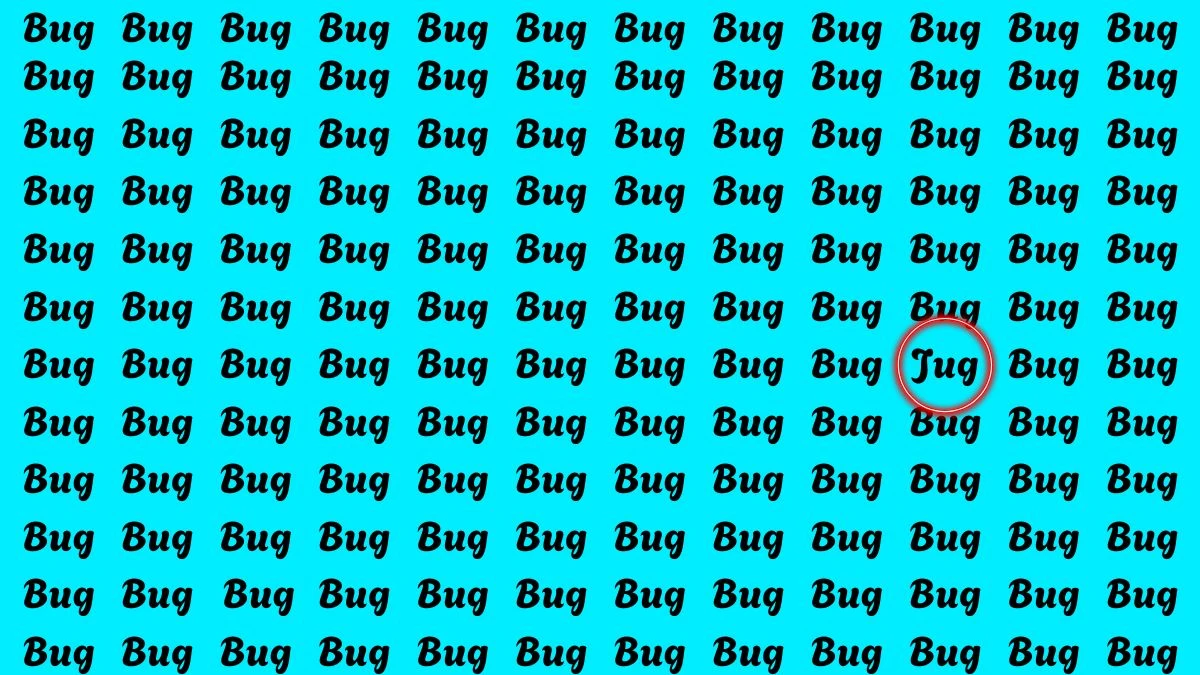 Optical Illusion Eye Test: Within 6 Seconds Spot The Word Jug among Bug