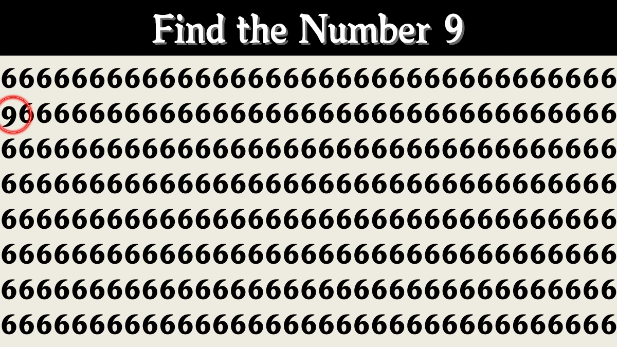 Optical Illusion IQ Test: Are You A Genius? Within 6 Seconds Spot The Number 9 among 6