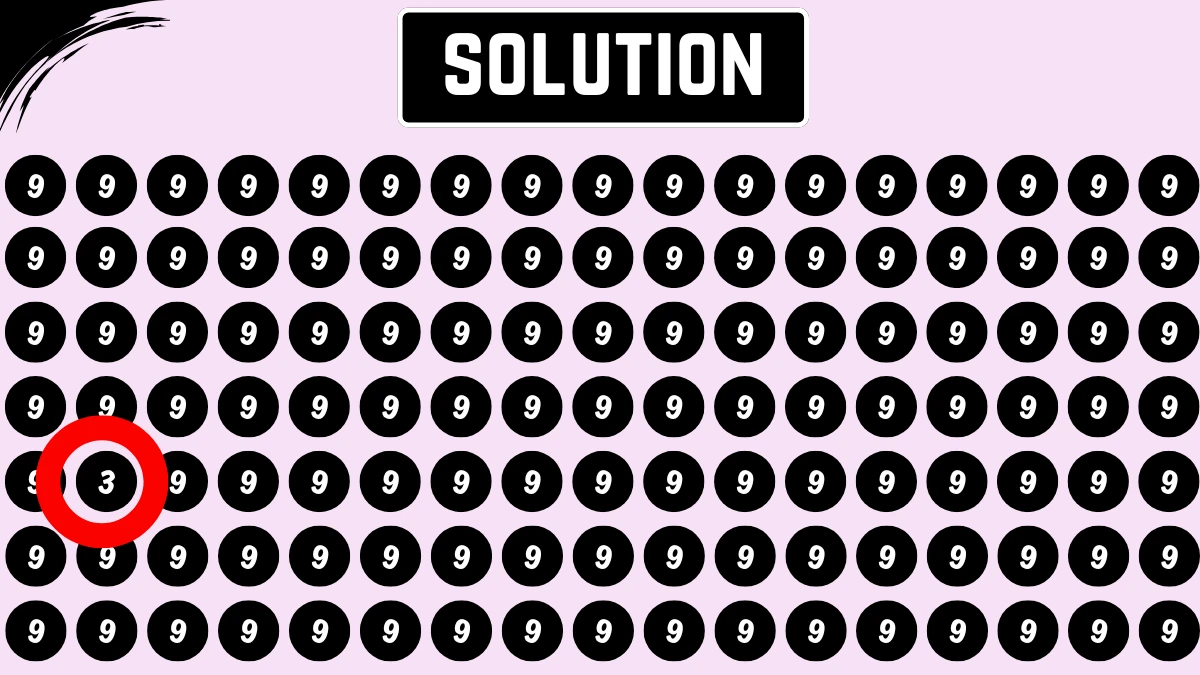 Optical Illusion: Within 5 Seconds Spot The Number 3 among 9