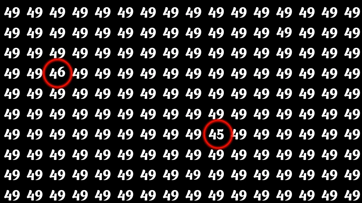 Optical Illusion: Within 5 Seconds Spot The Number 45 and 46 among 49
