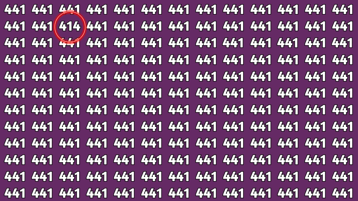 Optical Illusion: Within 6 Seconds Spot The Number 414 among 441