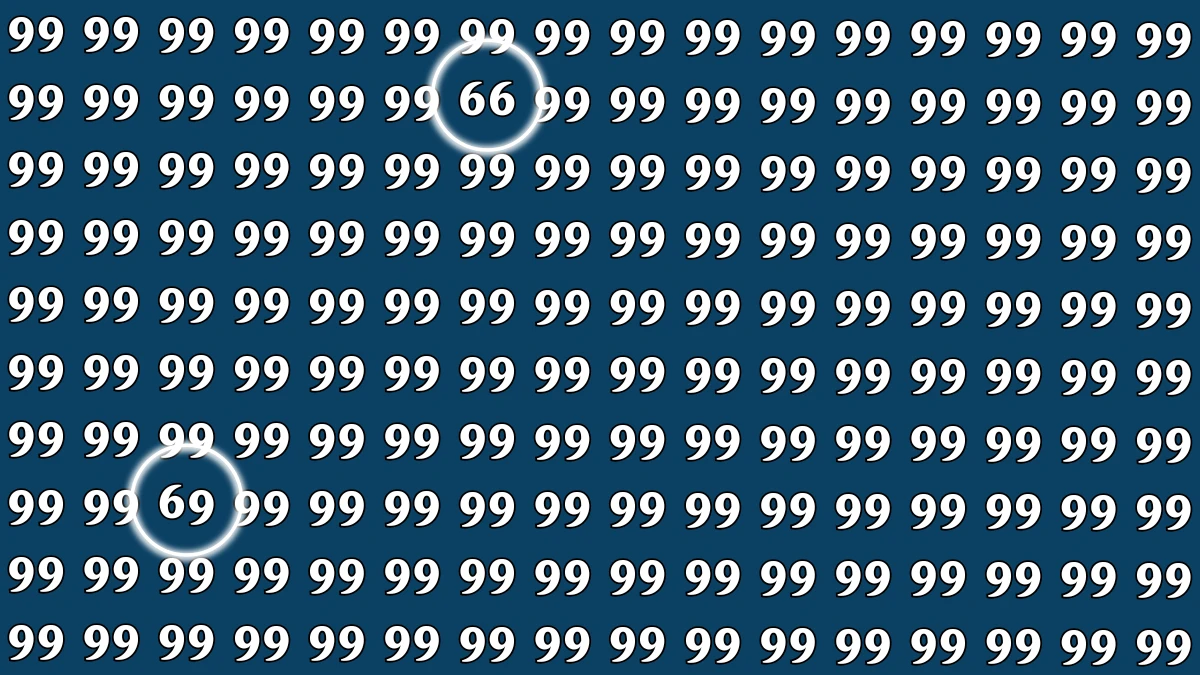 Optical Illusion: Within 6 Seconds Spot The Number 66 and 69 among 99