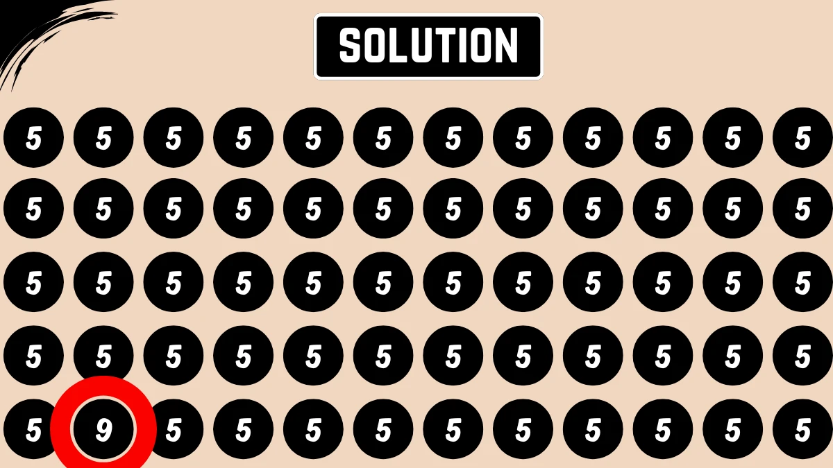 Optical Illusion: Within 6 Seconds Spot The Number 9 among 5