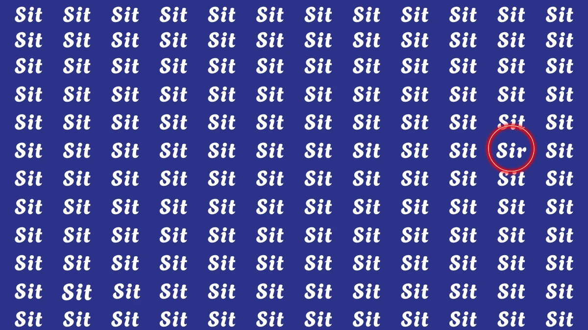 Optical Illusion: Within 6 Seconds Spot The Word Sir among Sit