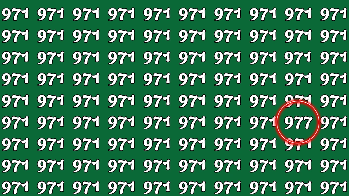 Optical Illusion: Within 7 Seconds Spot The Number 977 among 971