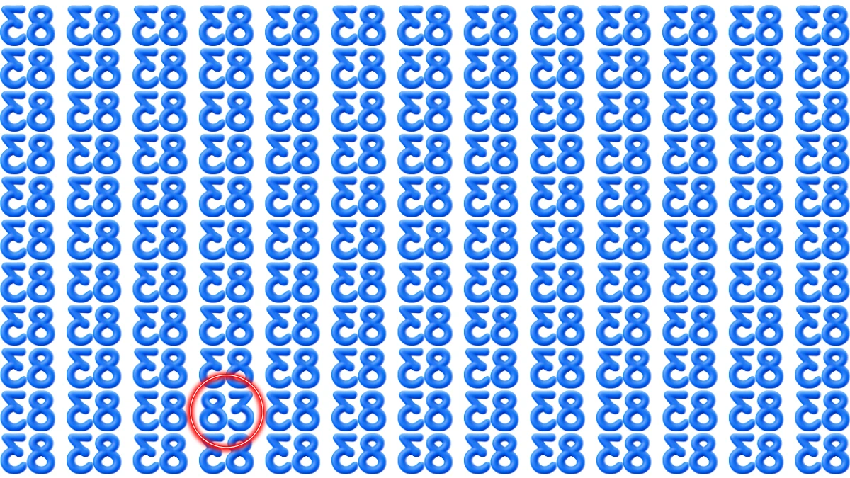 Optical Illusion: Within 8 Seconds Spot The Number 83 among Inverted 83